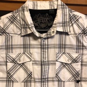 Fox short sleeve snap button up.